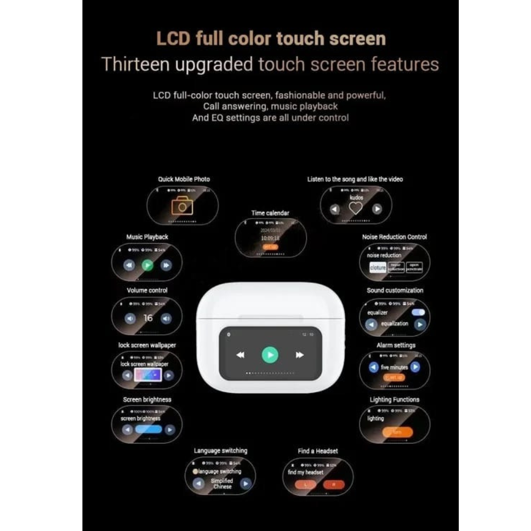 Wireless Bluetooth Earphones with Touch Screen | Cash on Delivery